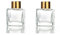 2PCS 50ml/1.7oz Empty Clear Glass Diffuser Bottle Diffuser Jars with Gold Cap Small Square-Shaped Essential Oil Container Fragrance Accessories Use for DIY Replacement Reed Diffuser Set