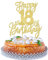 SYKYCTCY 1 Pack Happy 18th Birthday Cake Topper Gold Glitter Cheers to 18 Years Birthday Cake Pick 18 Fabulous Cake Decoration for Happy Birthday Theme Anniversary Party Supplies