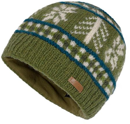 Wollmütze Modell Rukti E Grün-Weiss
