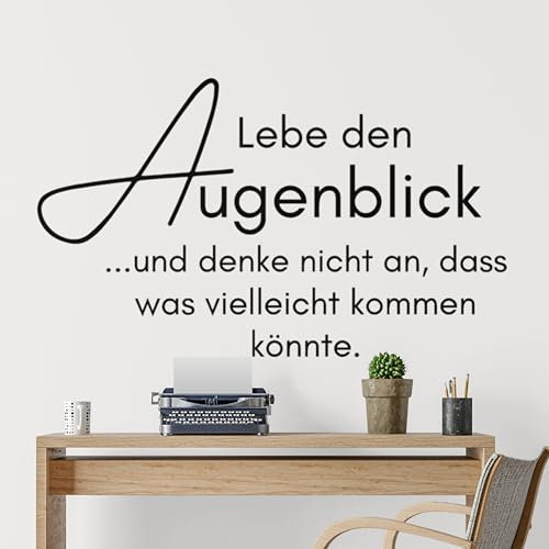 Klebekönig Wandtattoo - Lebe den Augenblick - schöner Zitat Spruch Wandaufkleber Sprüche Wandsticker für Schlafzimmer Wanddeko Wohnzimmer Flur Esszimmer in vielen Farben