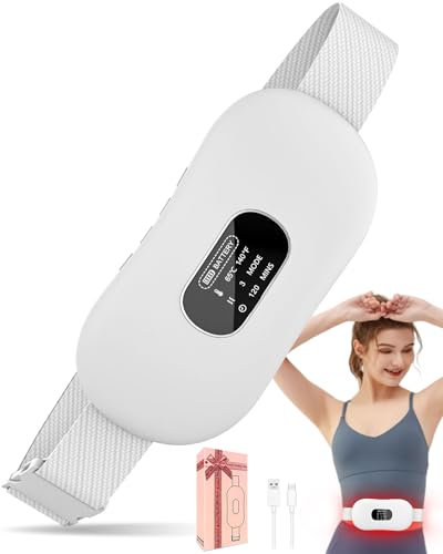 Menstrual Heating Pad Belt-Heat Pads for Period Pain Relief with 5 Heat&Vibration Massage Levels,Rechargeable Period Cramps Pad for Stomach Belly&Back Pain Relief,Gifts for Teen Girls Women