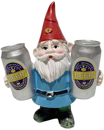 Résine Statue naine drôle Tenant de la bière, des Gnomes coquins, des Gnomes de Jardin inappropriés pour Le Patio de Cour extérieur, Un Cadeau de ménage