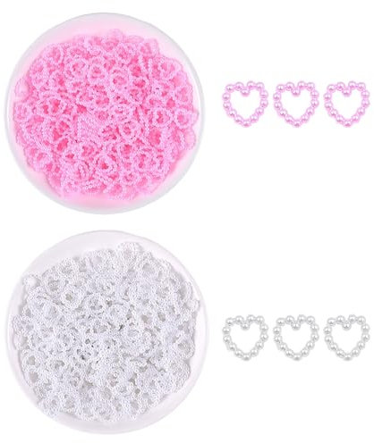 200 Stück Herzförmige Perlen, Hohle Herzen, Nail Art Liebesschmuck, Bestreute Liebesperlen, Diy Deko-Accessoires, Geeignet Für Bastelarbeiten Und Partydekorationen