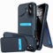 Muigi for iPhone 16 Wallet Case with Phone Stand,RFID Blocking Card Holder Slot, Shockproof Strong Magnetic MagSafe PU Leather Slim Shockproof Phone Cover BLUE