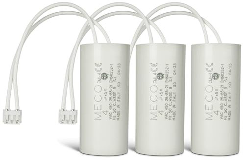 Lot de 3 condensateurs 4 µF Spécial volet roulant BUBENDORFF à 2 fils + connecteur - GARANTIE 2 ans