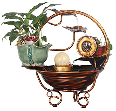 ZLQRTUD Zimmerbrunnen Tischbrunnen - Desktop-Dekoration Wasserfallbrunnen Glücksrad Feng Shui Kreative Einrichtungsgegenstände für Wohnzimmer Büro Tab