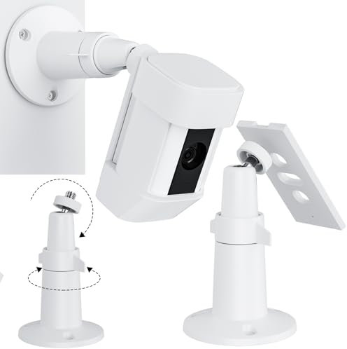 Saysurey 360° verstellbare Sicherheits-Wandhalterung, kompatibel mit Ring Spotlight Cam Plus Pro Überwachungskamera-Halterung Weiß Metall Kamerahalter Indoor Outdoor Kamerasystem