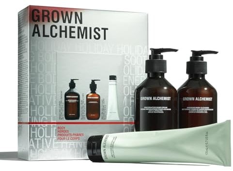 Grown Alchemist Body Heroes Holiday Gift Set – Body Cleanser, Smoothing Exfoliant and Hydrating Cream - Natural Moisturiser, Exfoliating Shower Wash - Luxury Vegan Beauty Skin Care Set