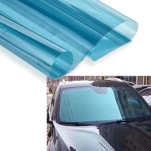 XhuangTech Car Window Tint Film Ocean Blue, 65% VLT, 99% UV Sun Blocker Window Film, Heat Blocking Car Tint Solar Film for Windshield Front Side Window (0.5x3M)