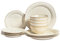 Set de Vaisselle 12 Pièces en Grès Finition Émail Beige Clair Chervil