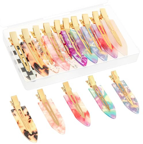Kiiwah 10 Stück Nahtlose Haarspange, Haar Pin Curl Clips Kein Verbiegen mit Aufbewahrungsbox für Frauen Mädchen Haare Styling und Schminken