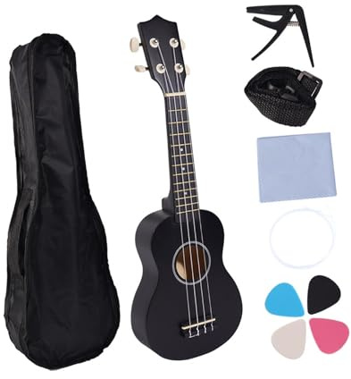 Luwecf Kinder Ukulele Professional 4 String Mini Kinder Ukulele -Gitarre 21inch für Alter 3+, Schwarz