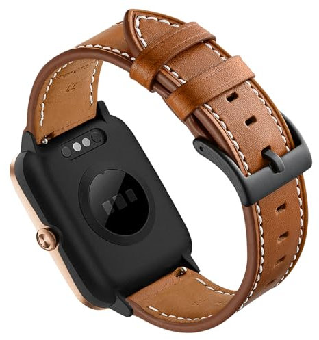 Bracelet pour Amazfit GTS, 20mm Cuir Bracelets de Remplacement pour Amazfit GTS 2, GTS 2 Mini, GTS 2e, GTS 3, GTS 4, GTS 4 Mini, GTR Mini, Amazfit Bip, Bip U, Bip U Pro, Bip 3, Amazfit Active/Active 2