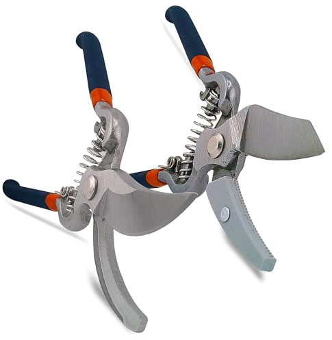 G4GADGET Traditional Secateurs Set – 2 Piece Garden Pruners (Bypass & Anvil) | Precision Cutting Tools for Plants, Flowers & Branches | Heavy Duty Steel Blades with Ergonomic Handles