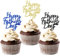 24 Stück Glitzer Happy Father's Day Cupcake Toppers, Vatertag Tortendeko, Father's day Geburtstag Deko für Vatertag Father's Day Geburtstag Party (Happy Father's Day)