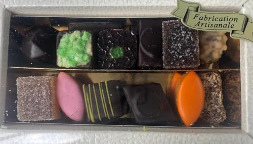 CHOCOLATS de Prestige Praliné Ganache ARTISANAL Haute QUALITé sucrés avec Miel assortis Calissons et pâtes de fruits 200 G
