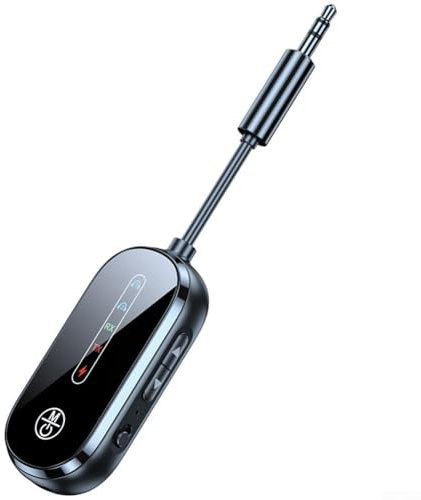 MeevrgR Adattatore wireless per aeroplano, trasmettitore Blueteeth Dual Link per cuffie con AUX da 3,5 mm (nero) – compatibile con TV, sistemi stereo e intrattenimento in volo