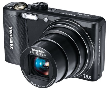 Samsung WB750 Compact Digital Camera 12.5 MP with 18x Optical Zoom 3.0-Inch LCD Black (Renewed)
