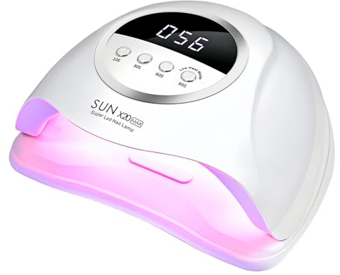 UV LED Nail Lamp with 72 Beads, 320W Nail Curing Lamps for Gel Polish with Automatic Sensor/4 Timer Setting,Led Nail Dryer, Professional Nail Art Drying Tools for Fingernail and Toenail