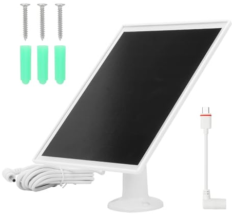 Panneau solaire 6 W pour caméra Ring - Chargeur solaire compatible avec câble de 3 m - Étanchéité IP65 - 360° - Compatible avec Spotlight Cam Plus/Pro - Batterie Ring Stick Up Cam