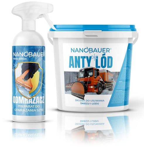 Enteisungsflüssigkeit 750 ml –70 °C & Auftaugranulat 4 kg NANOBAUER | Schnell & Effektiv gegen Eis, Schnee & Salz | Streusalzfrei, Tierfreundlich | Autoscheiben, Einfahrten & Gehwege