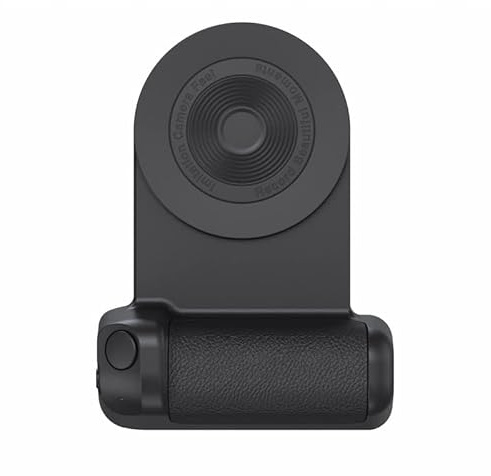 Tomvorks Smartphone Camera Snap Grip Multi-Purpose Magnetic Camera Handle Wireless Charging Stand BT Bracket Remote Control (A)