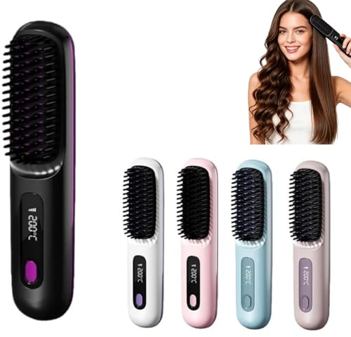 Brosse Cocoony Pour Cheveux Courts Brosse,2026 Nouveau Chauffante Cheveux Court,Lissante Rechargeable Portable,Pour Les Voyages Et Le Quotidien (Noir)