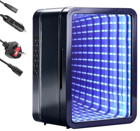 Hondony Mini Kühlschrank, 4L / 6 Dosen Leise Minikühlschrank, 2in1 Kühl- und Warmhaltefunktion für Getränke & Hautpflege, AC/DC, Mini Kühlschrank für Gaming, Büro, Auto