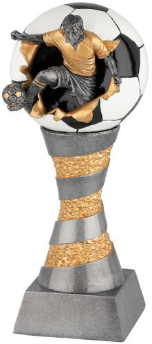 Pokal-Fabrik - Fußball Pokal Illusion Xplode 26 cm aus hochwertigem Kunstharz - Geschenk-Trophäe im Design eines Fußballers - Fußball-Geschenk - Wanderpokal Fussball Zubehör