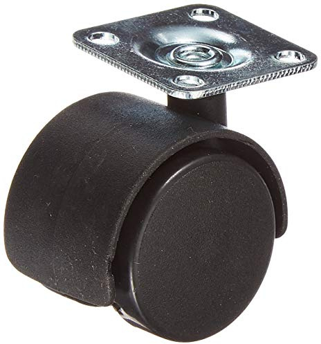Merriway® BH01564 (4 Pcs) Twin Plate Fix Nylon Wheel Castors Casters, 40mm (1.1/2 inch), Load Bearing 25Kg - Pack of 4 Pieces