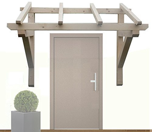 H.A.P Premium Holz Vordach Pultvordach Haustür Tür Überdachung // BREITE: 275 cm // Tiefe: Sparren 6 x 6 x 110 cm // Balkenstärke: 9x9 cm // Unbehandelt/Natur