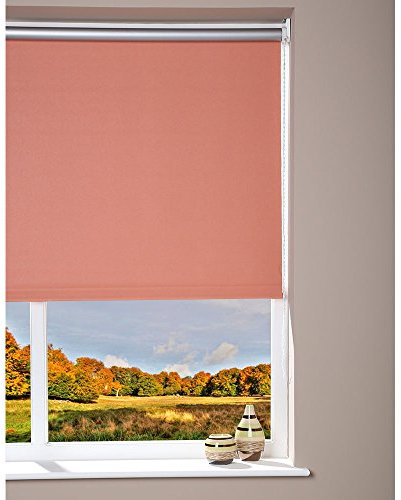 GARDINIA EASYFIX Rollo mit Thermo-Rückseite, Wand- oder Deckenmontage, Verdunklungsrollo, Hitzeschutz, Energiesparend, Terra, 52 x 180 cm