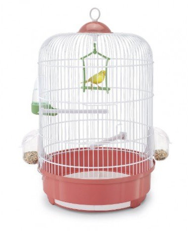 Imac 5-04864 Vogelkäfig Milly, 33 x 48 cm, weiß/rosa