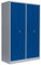 Lüllmann Spind komplett montiert für 2 Personen 4 türig blau 180x117x50cm (HxBxT) Stahl-Kleiderspind Spindschrank 510441