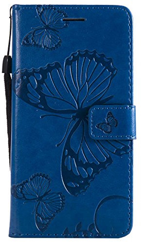 DENDICO Cover per Galaxy J5 2017, Pelle Portafoglio Custodia per Samsung Galaxy J5 2017 Custodia a Libro con Funzione di appoggio e Porta Carte di Credito - Blu