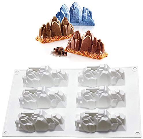 DUBENS Neue EIS Cliff Schnee Berg Geformt Silikon Mousse Mold DIY Dessert Fondant Mousse Schokolade Mould Kuchen Dekorieren Werkzeug Backformen (Berg)