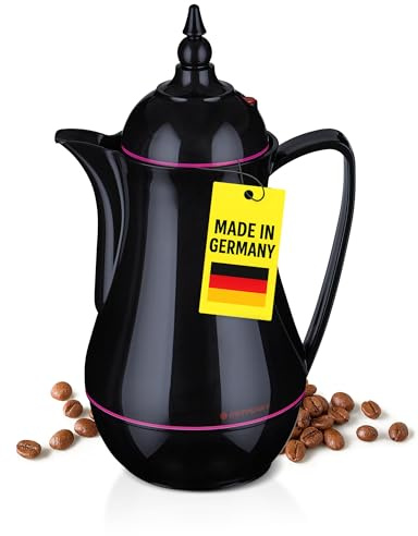 ROTPUNKT Isolierkanne 0,5 L - Premium Kaffekanne Made in Germany I Hält bis zu 24 Std heiß I Warmhaltekanne für Kaffee und Tee (Sema 915, Electric Bottle Pop)