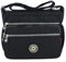 MINGZE Nylon Handtasche, Umhängetasche Damen Sportliche Schultertasche Wasserdicht (Schwarz)