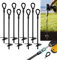 Vasgor Lot de 8 chevilles de sol pour tente de camping, auvents, portuaires de voiture, abris de jardin, balançoires, fixation d'animaux avec revêtement en poudre noir 38 cm