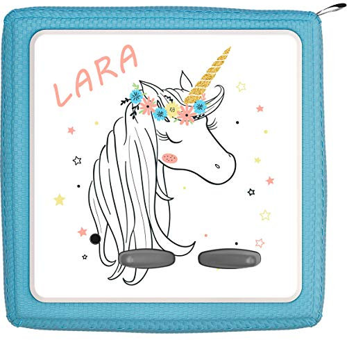 Coverlounge Schutzfolie passend für die Toniebox | Folie Sticker | Einhorn mit bunten Sternen mit Name personalisiert
