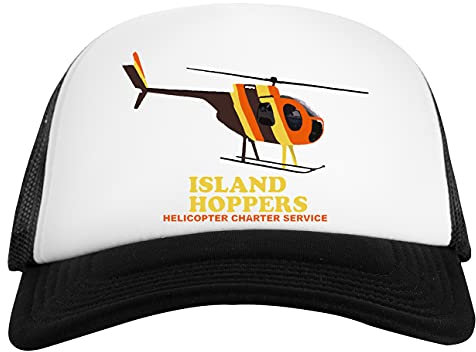Island Hoppers Helicopter Weiß Schwarz Unisex Baseball Cap White Black Unisex