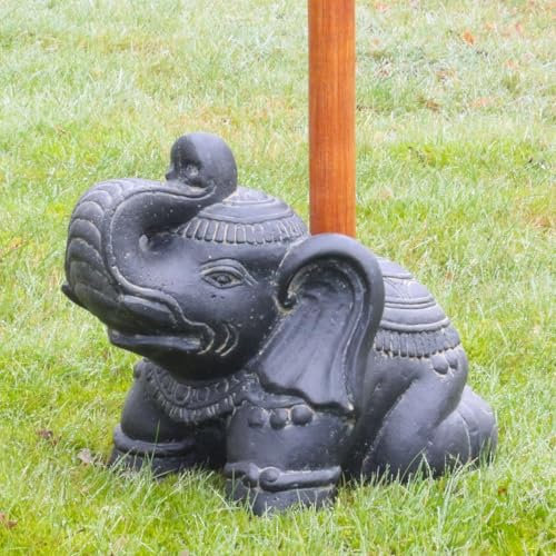 Oriental Galerie Sonnenschirmständer Schirmständer Elefant Sonnenschirm Garten Stein Ständer Halterung für unsere Bali Schirme in Elefanten Form Grau