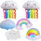 Regenbogen Wolkenförmige Folien Ballon, 6 Stücke Regenbogen Wolken Mylar Folien Ballon, Lächelnde Quasten Luftballon, für Geburtstag Party Dekoration Zubehör Junge Mädchen Kinder Geburtstag Dekoration