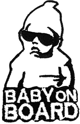 Baby On Board Cute Badge Clothing Jacket Shirt Iron on Sew on Embroidered Patch