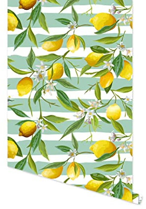 Guest Ruyunlai Tapete zum Abziehen und Aufkleben, Grasgrün, Zitrone, entfernbare Tapete für Wohnzimmer, Schlafzimmer, temporäre Tapete für Wohnungen, selbstklebende Tapete, RW-194, 45 cm x 300 cm