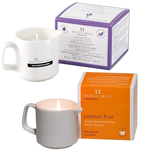 Massagekerze Beauty Image (2 Kerzen (2er-Pack), Passionsfrucht und Lavendel)