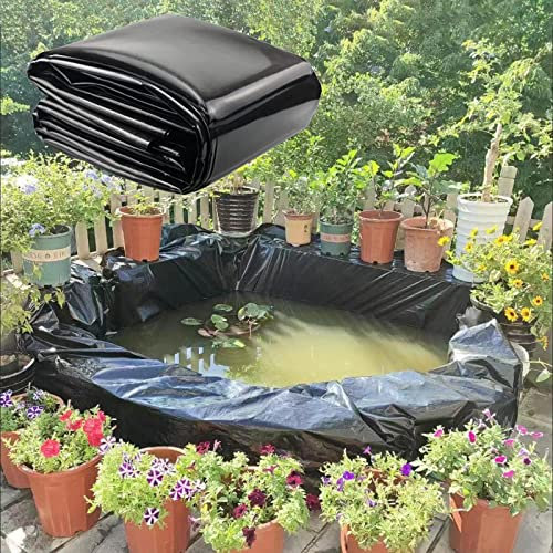 Pond Liner HDPE 3x4, Liner Fuentes De Jardines Exteriores Piscina, Impermeables Laminas de Plastico Negro Jardin, Lonas Impermeables Para Juegos de Agua Arroyos Fuentes Cascadas Jardines ( Size : 3x7m