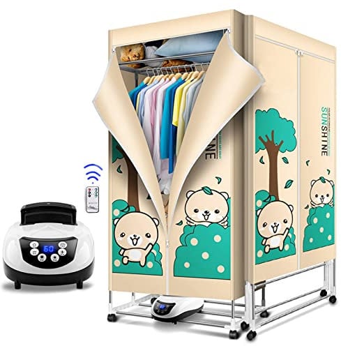 Sèche-Linge Pliable Chauffant 1500 W étendoir à Linge électrique intérieur 3 Niveaux Grande capacité 16 kg sèche-Linge Portable avec minuterie télécommandée, Acier Inoxydable