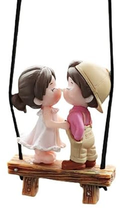 Auto Rückspiegel Anhänger,Schaukel Auto Paare Dekoration Süße Paar-Ornamente für Auto Auto Innenraum Deko Figuren Auto Rückspiegel Anhänger Charms Geschenk für Freund Ehemann -#5