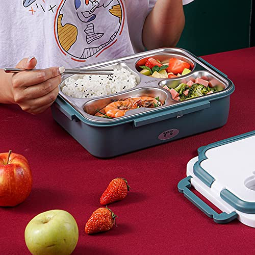 CoByda Portapranzo Elettrico 2 in 1 in Acciaio Inossidabile per Auto e Ufficio, Scaldavivande 12V/220V